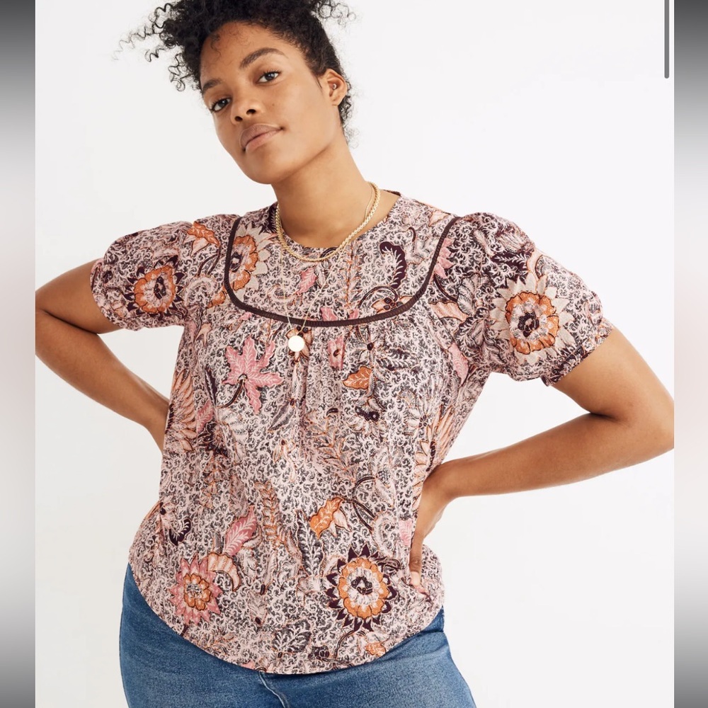 Madewell - Yoked Puff-Sleeve Top in Bali Blooms